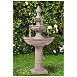 Lamps Plus Stafford Italian Outdoor Floor Water Fountain 48" High Three Tiered for Yard Garden Patio Deck Home - John Timberland